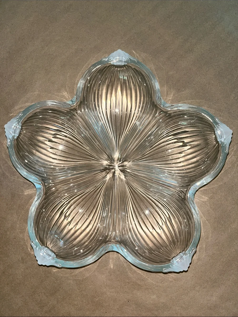 Mikasa Vintage  Floral Ribbed Glass Serving Platter